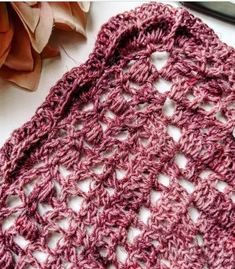 triangular crochet shawl