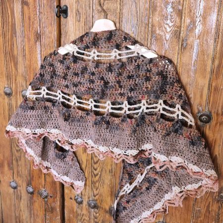 Merino wool crochet shawl