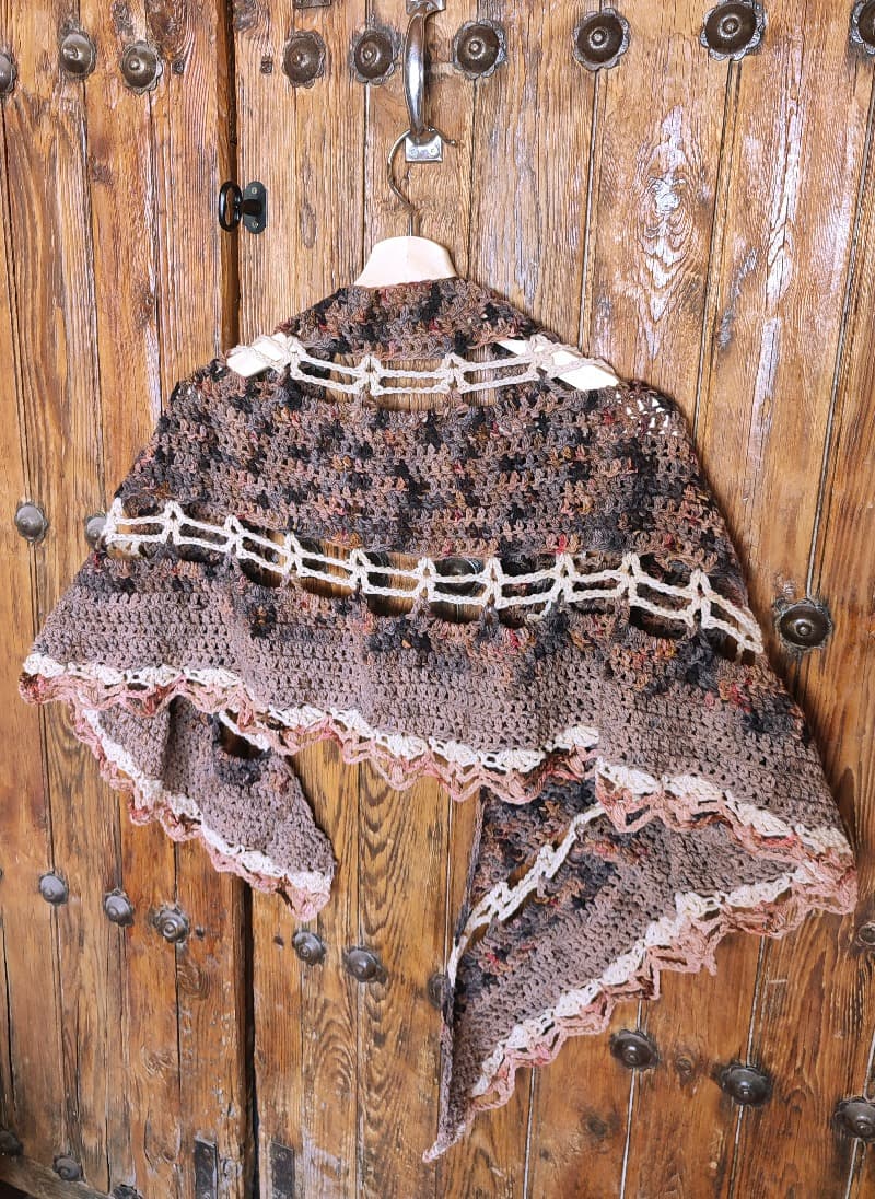 Merino wool crochet shawl